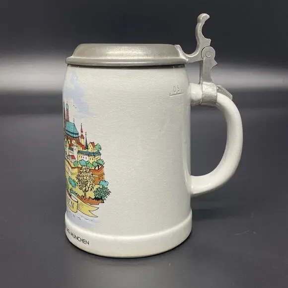 BMW Bayerische Motoren Werke AG. Munchen German Ceramic Stein Lidded Breweriana - Picture 5 of 11